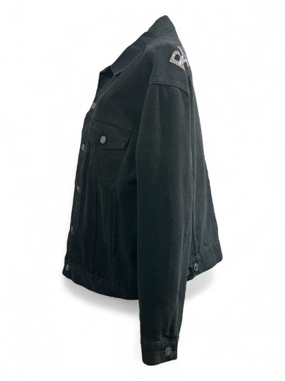 Balenciaga - Veste en jean noir à paillettes T34
