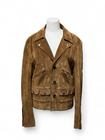Saint Laurent -  Blouson en daim  marron T.46