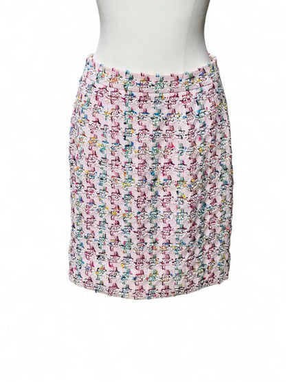Chanel - Jupe en tweed rose T40