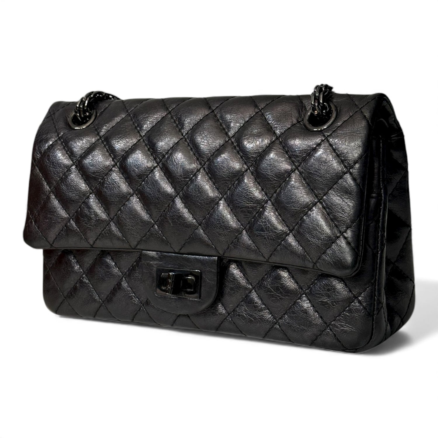 Chanel - Sac 2.55 full black 25 cm