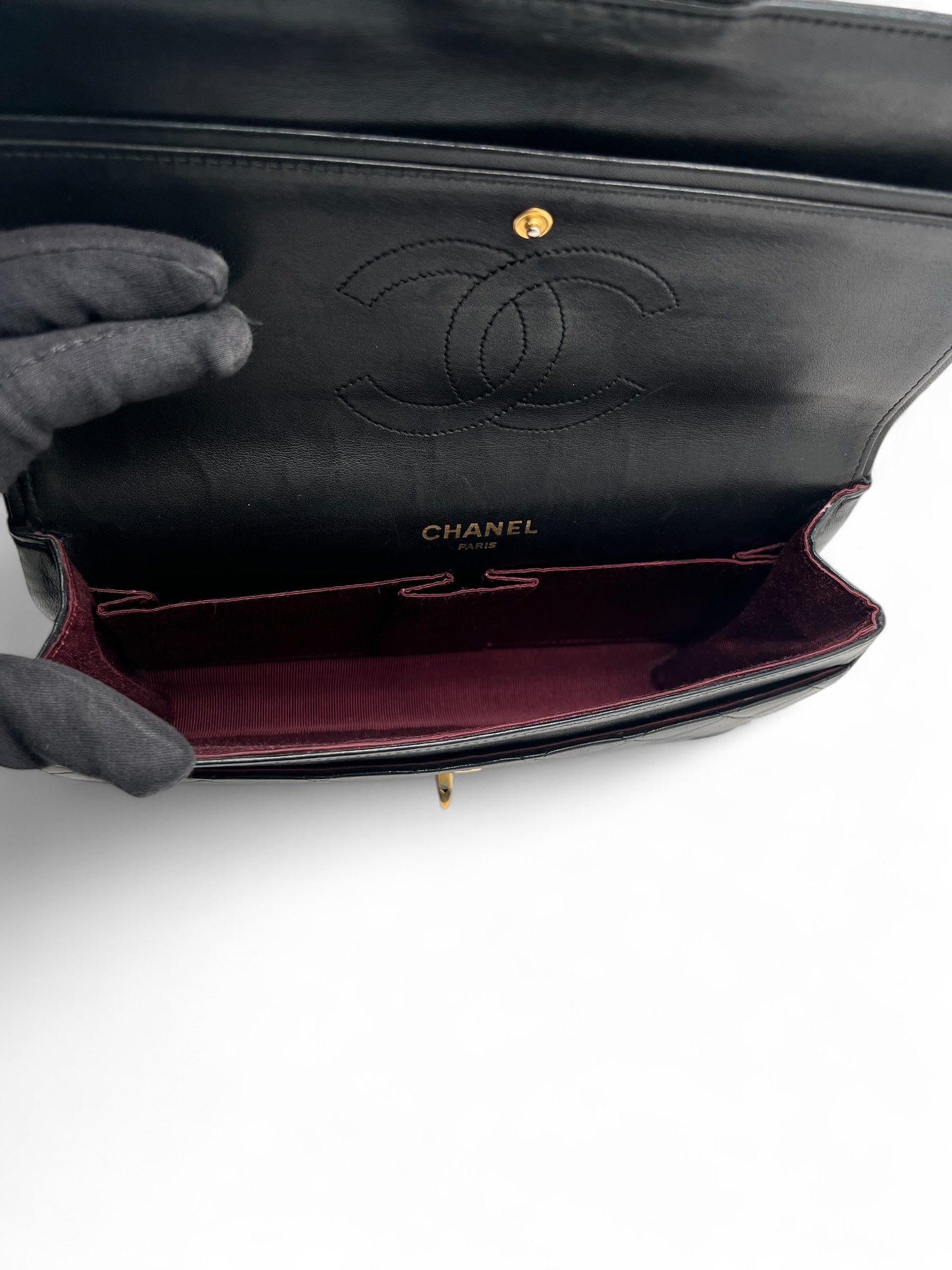 Chanel - Double flap bag with rice-grain chain