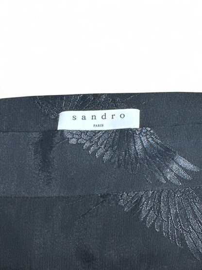 Sandro - Jupe noir à imprimé T36