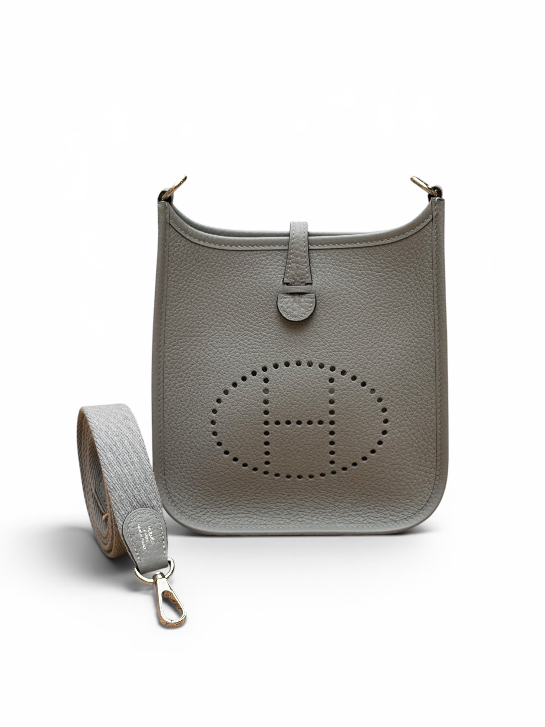 Hermès - Sac Mini Evelyne 16 Gris Perle