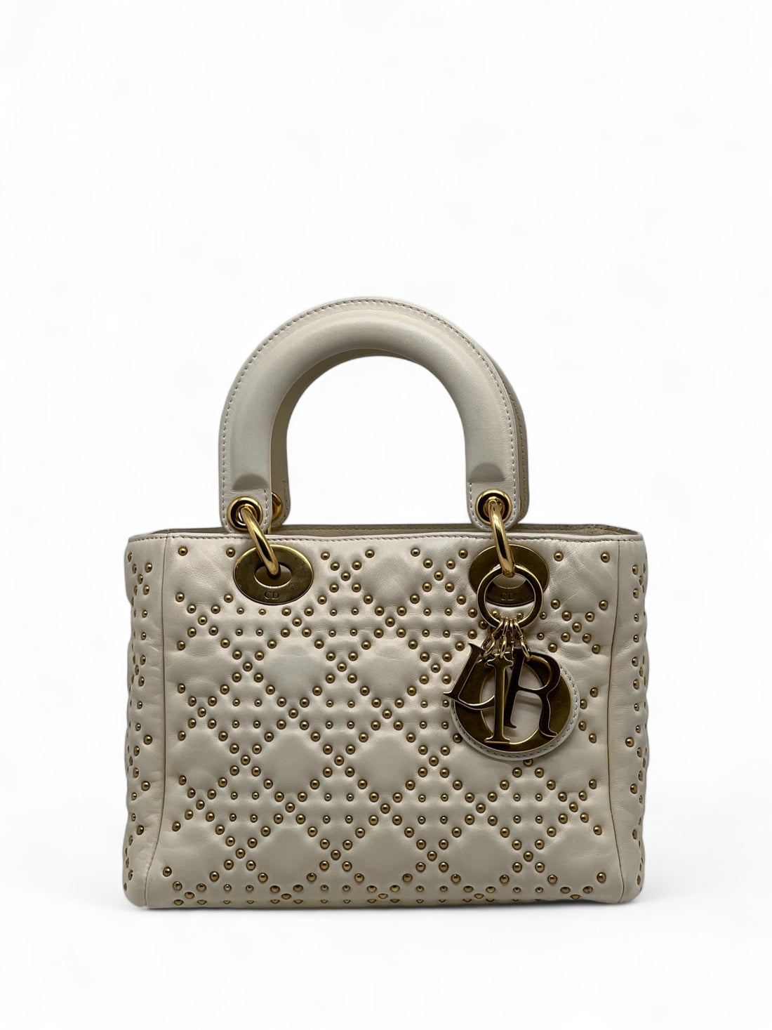 Christian Dior - Sac à main Lady Dior à clous Cannage avec ban