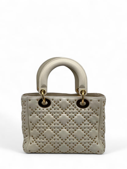 Christian Dior - Sac à main Lady Dior à clous Cannage avec ban