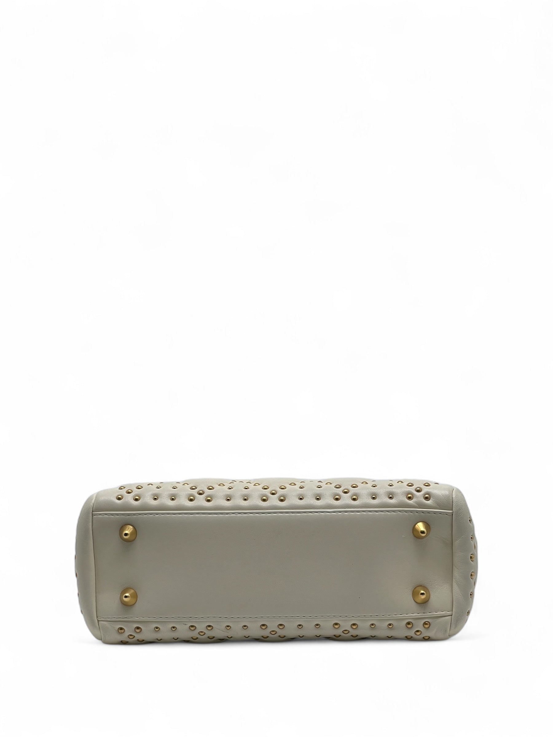 Christian Dior - Sac à main Lady Dior à clous Cannage avec ban