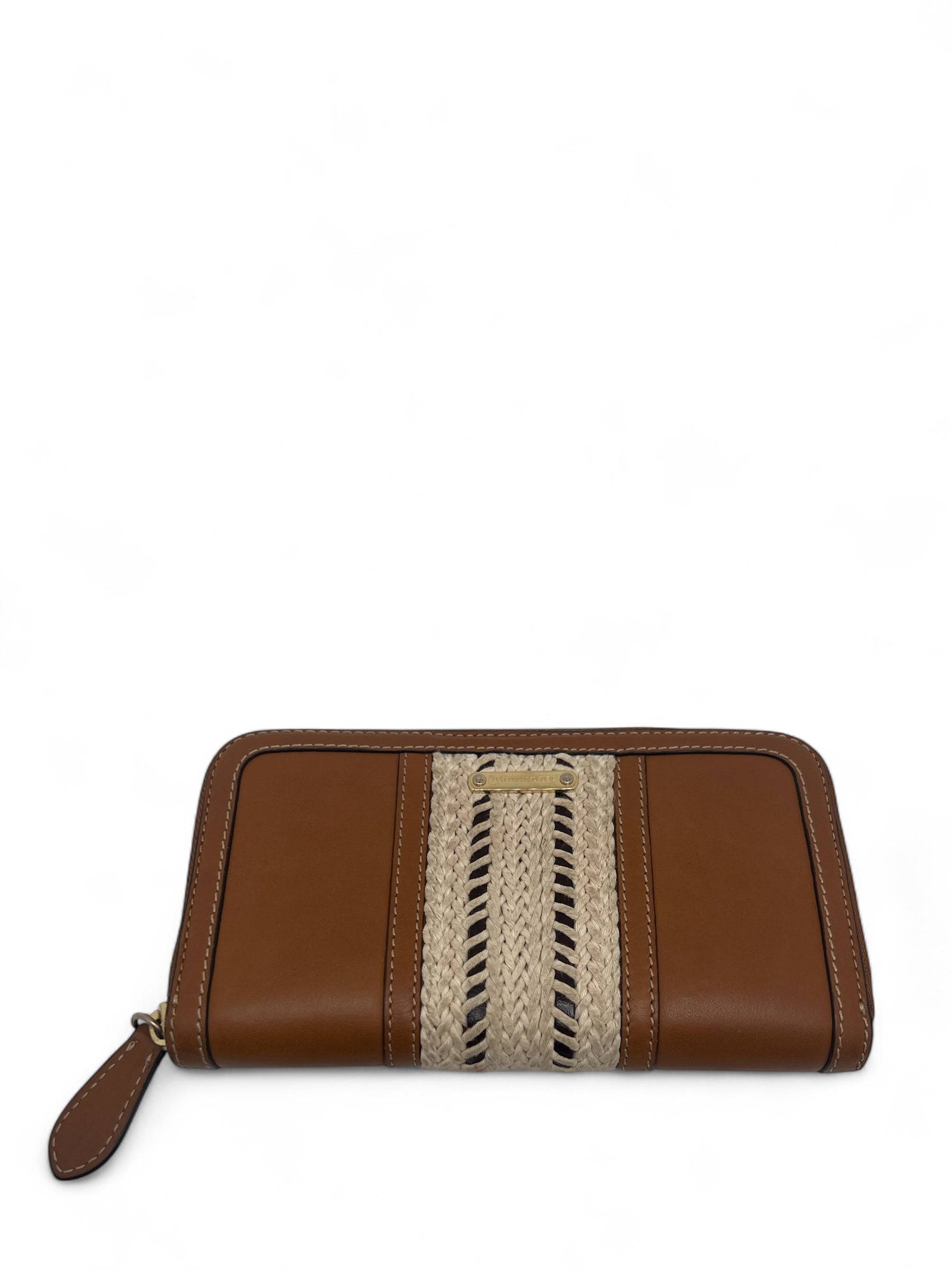 Burberry - Portefeuille à zip en cuir