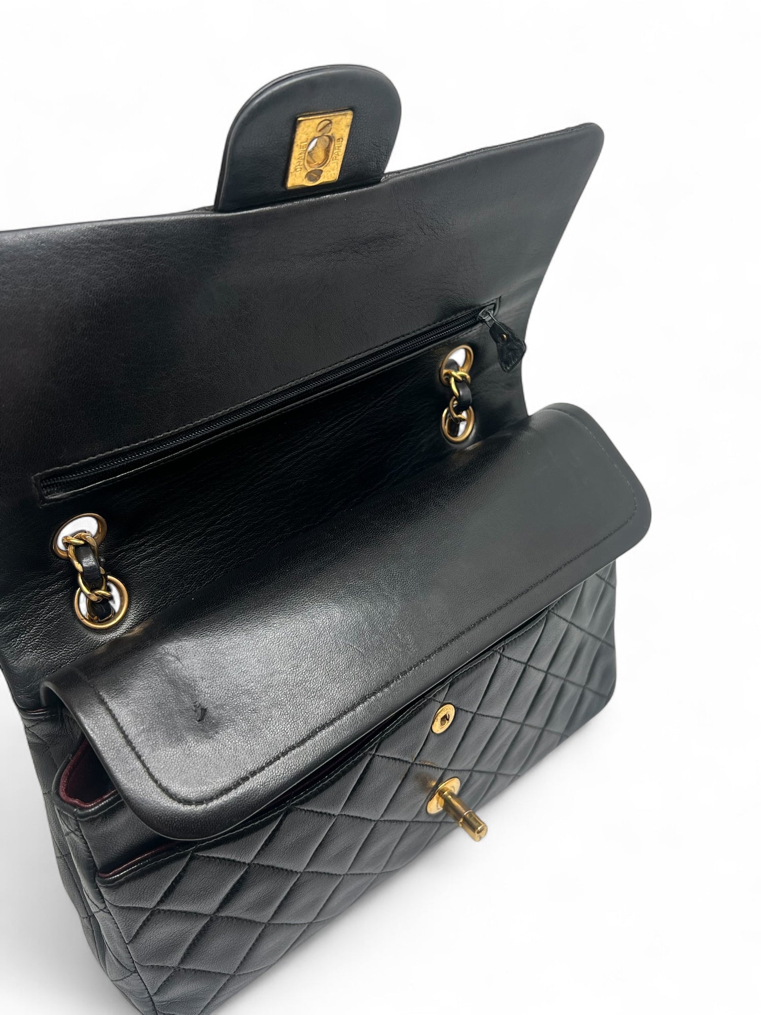 Chanel - Sac Timeless 25 double flap noir