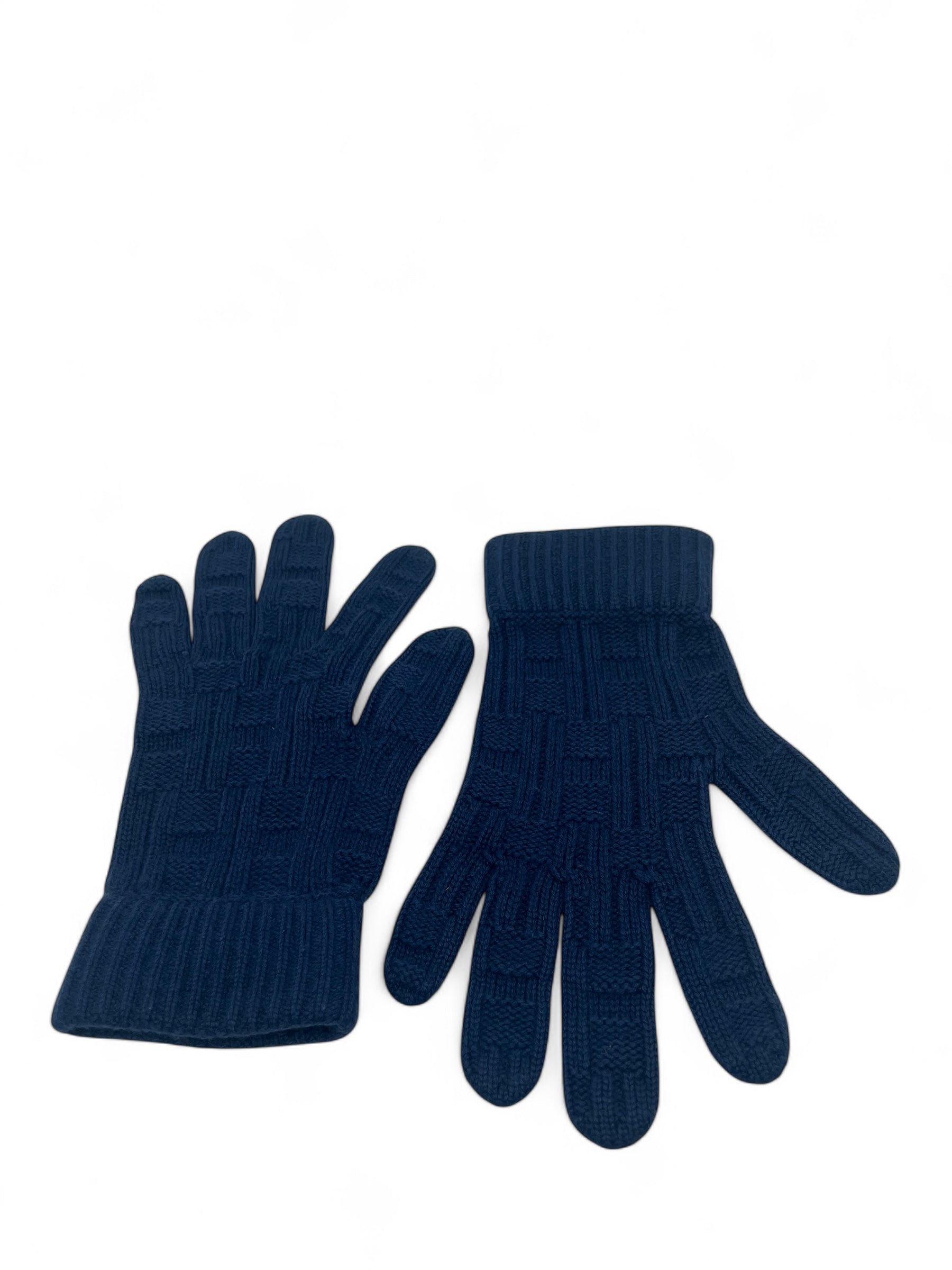 Hermès - Guanti blu navy in cashmere TS da uomo
