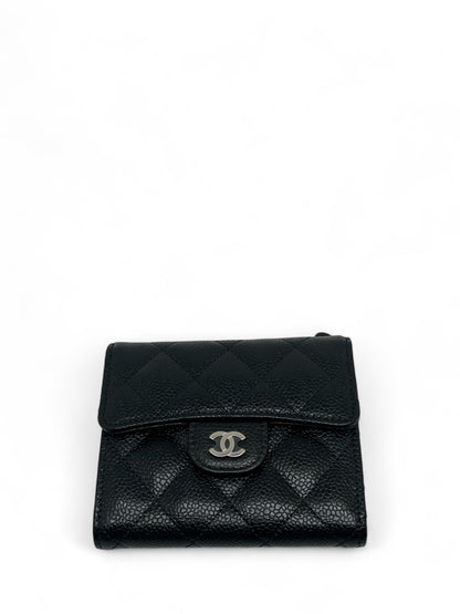 Chanel - Porte-cartes en cuir noir