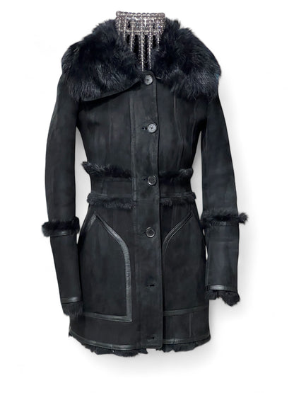 Burberry -  Manteau en agneau de Mongolie T.36
