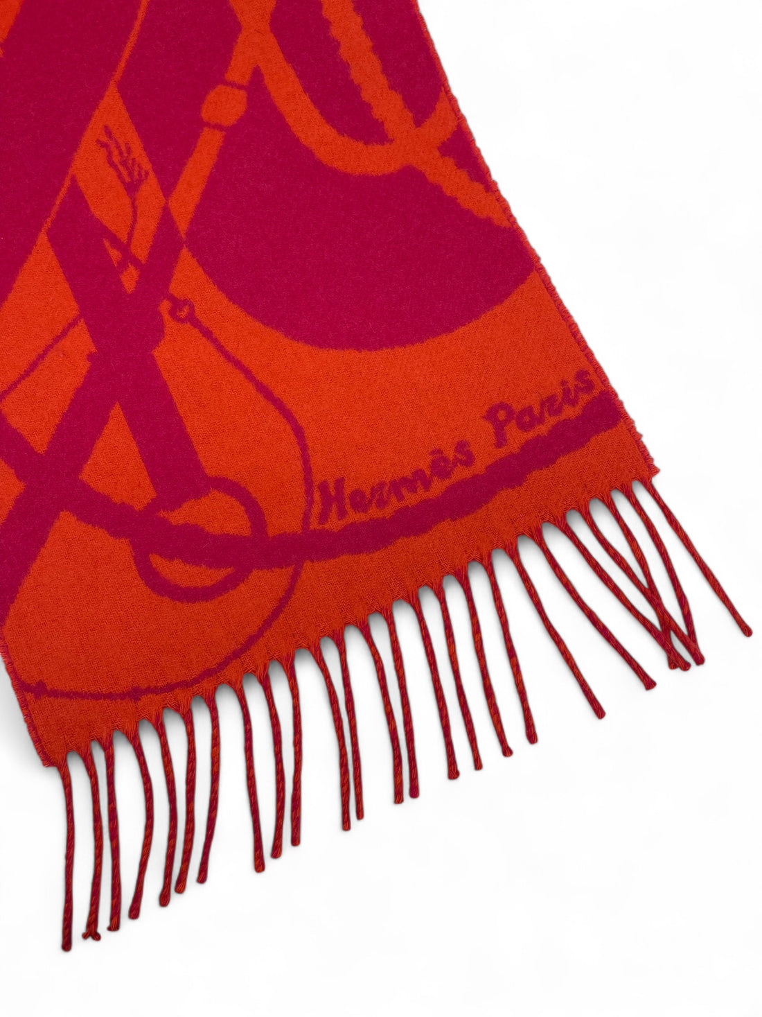Hermès - Écharpe rose et orange en cachemire