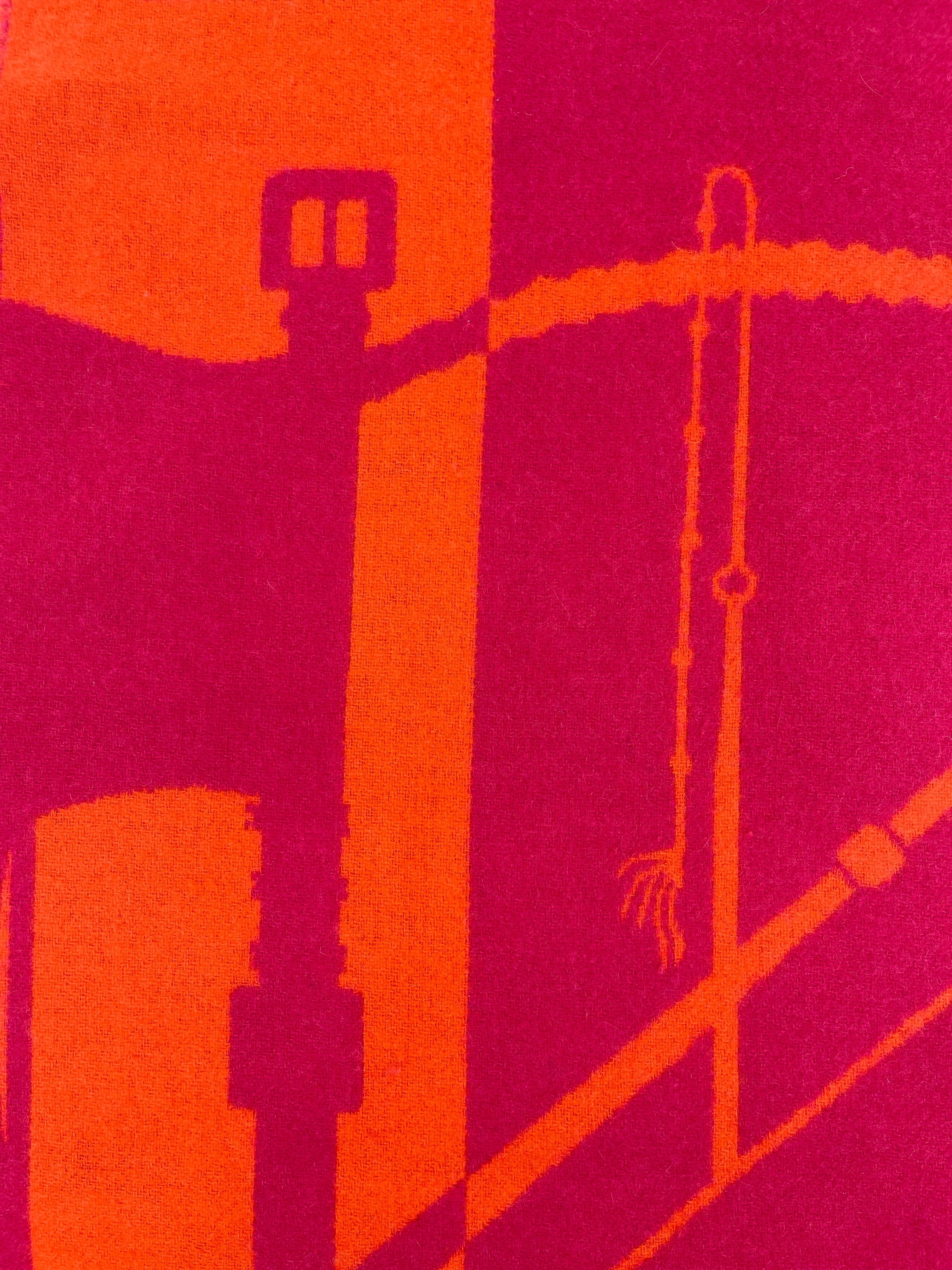 Hermès - Écharpe rose et orange en cachemire