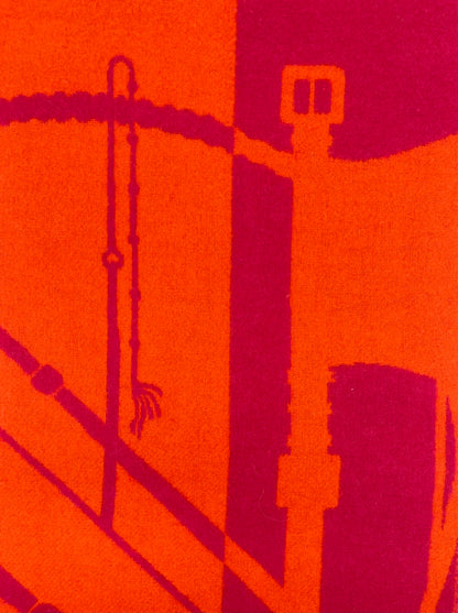 Hermès - Écharpe rose et orange en cachemire