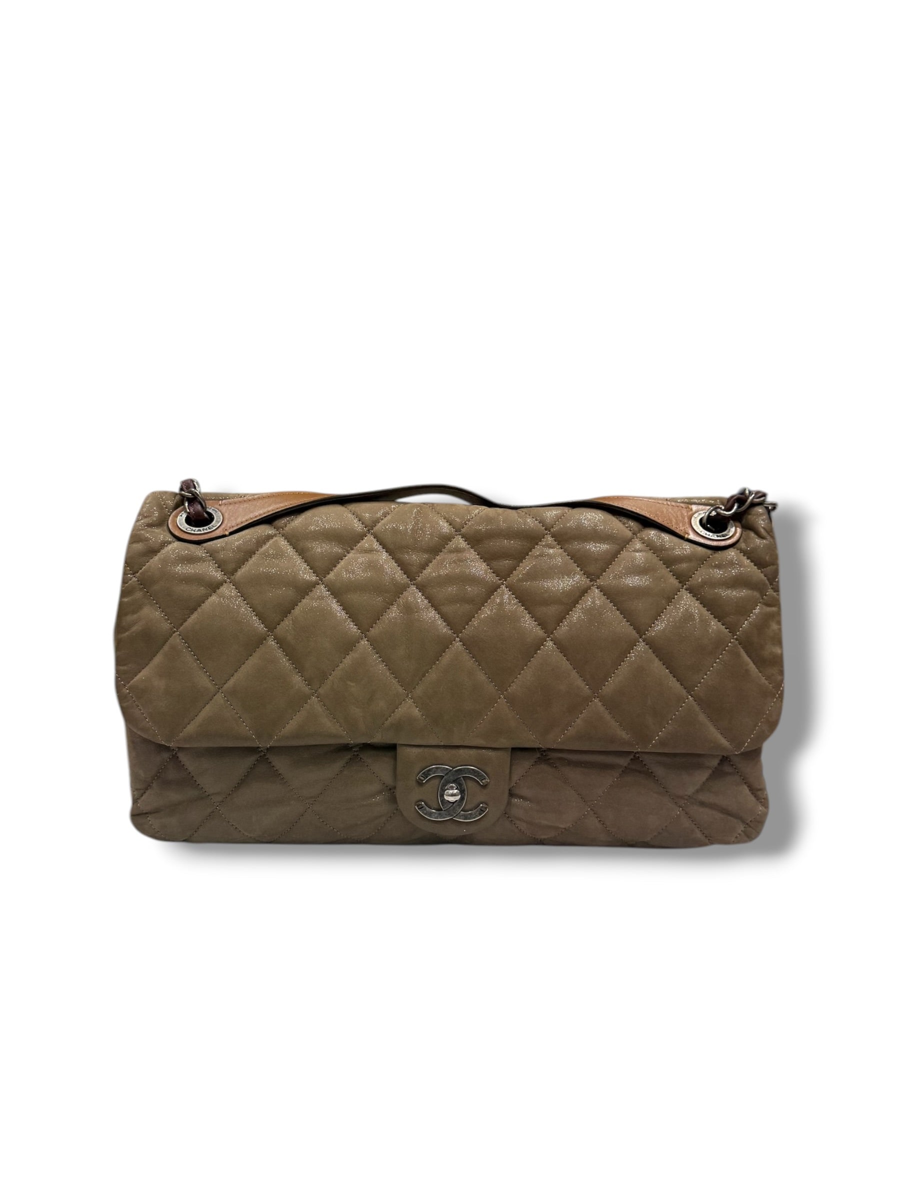 Chanel - Sac Grand classique à rabat irisé brun