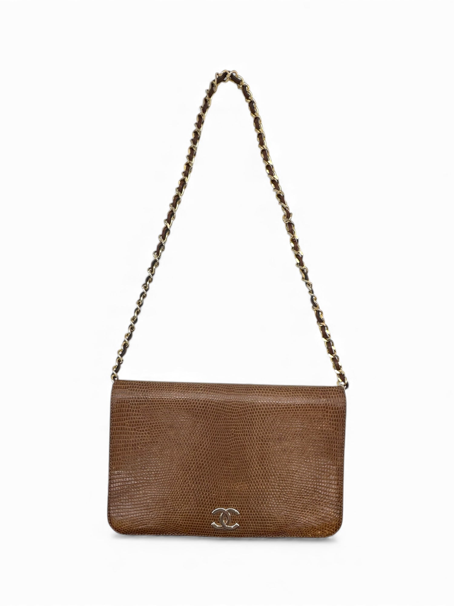 Chanel - Sac à rabat porté épaule marron