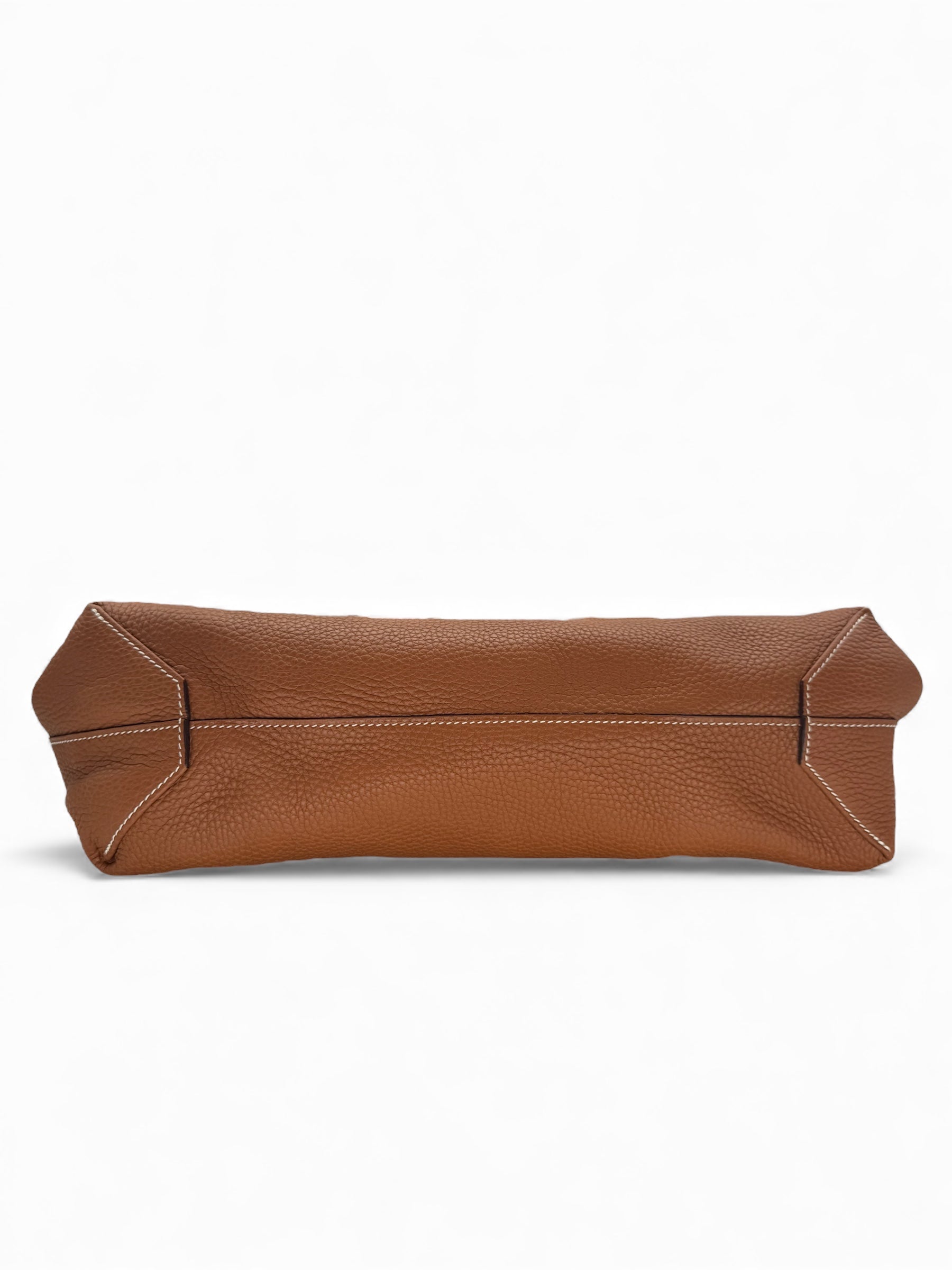 Hermès - Sac cabas Double Sens Taurillon Clémence Gold / Bleu