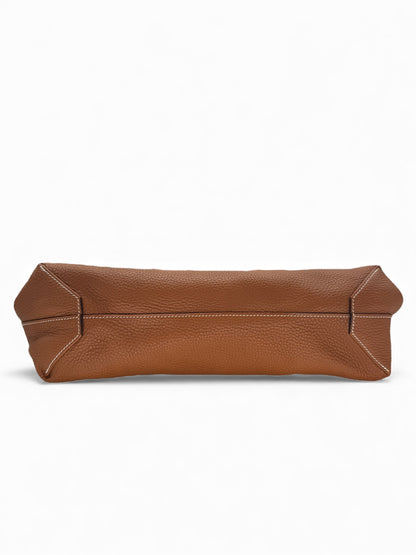 Hermès - Sac cabas Double Sens Taurillon Clémence Gold / Bleu