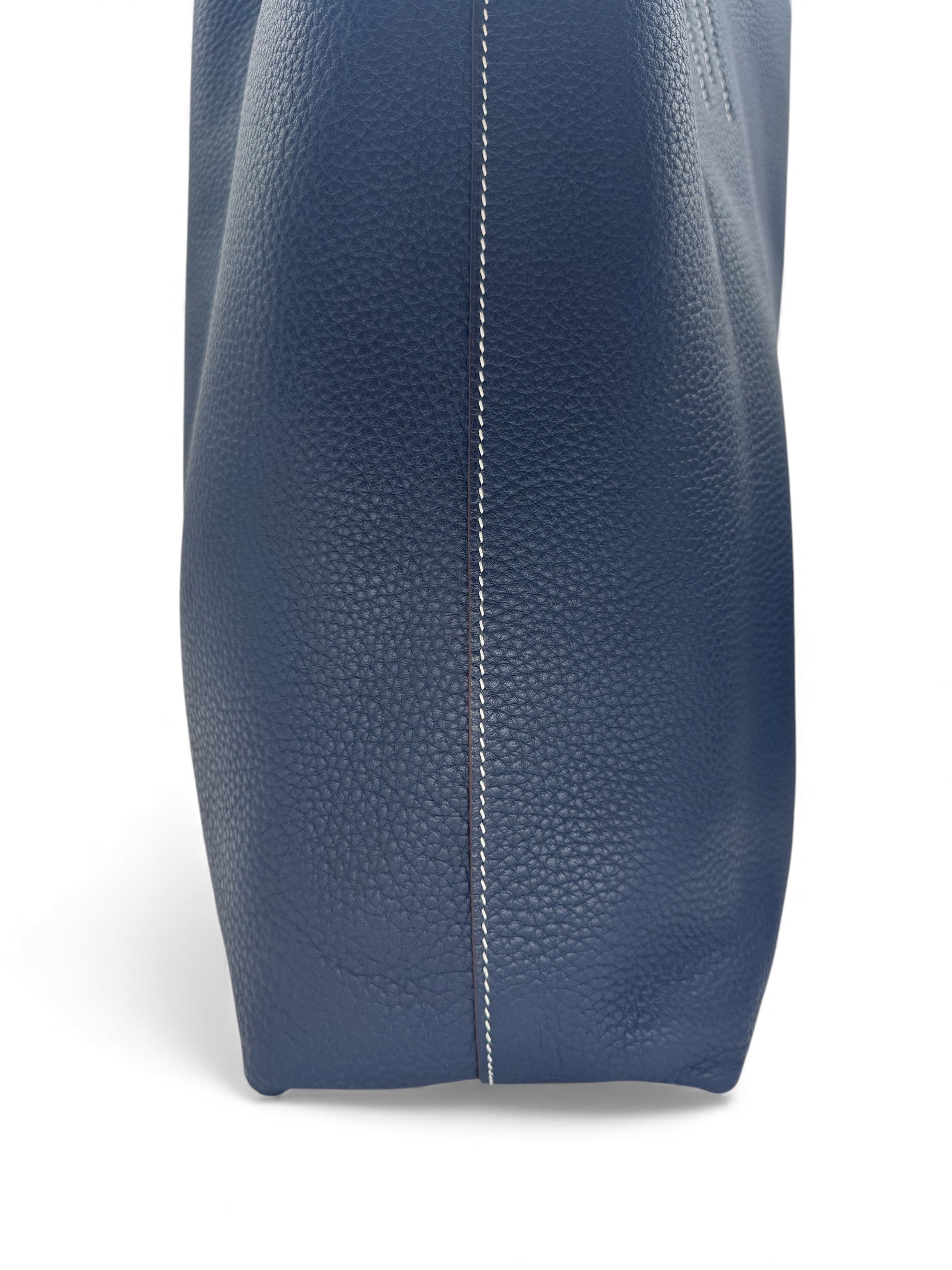 Hermès - Sac cabas Double Sens Taurillon Clémence Gold / Bleu