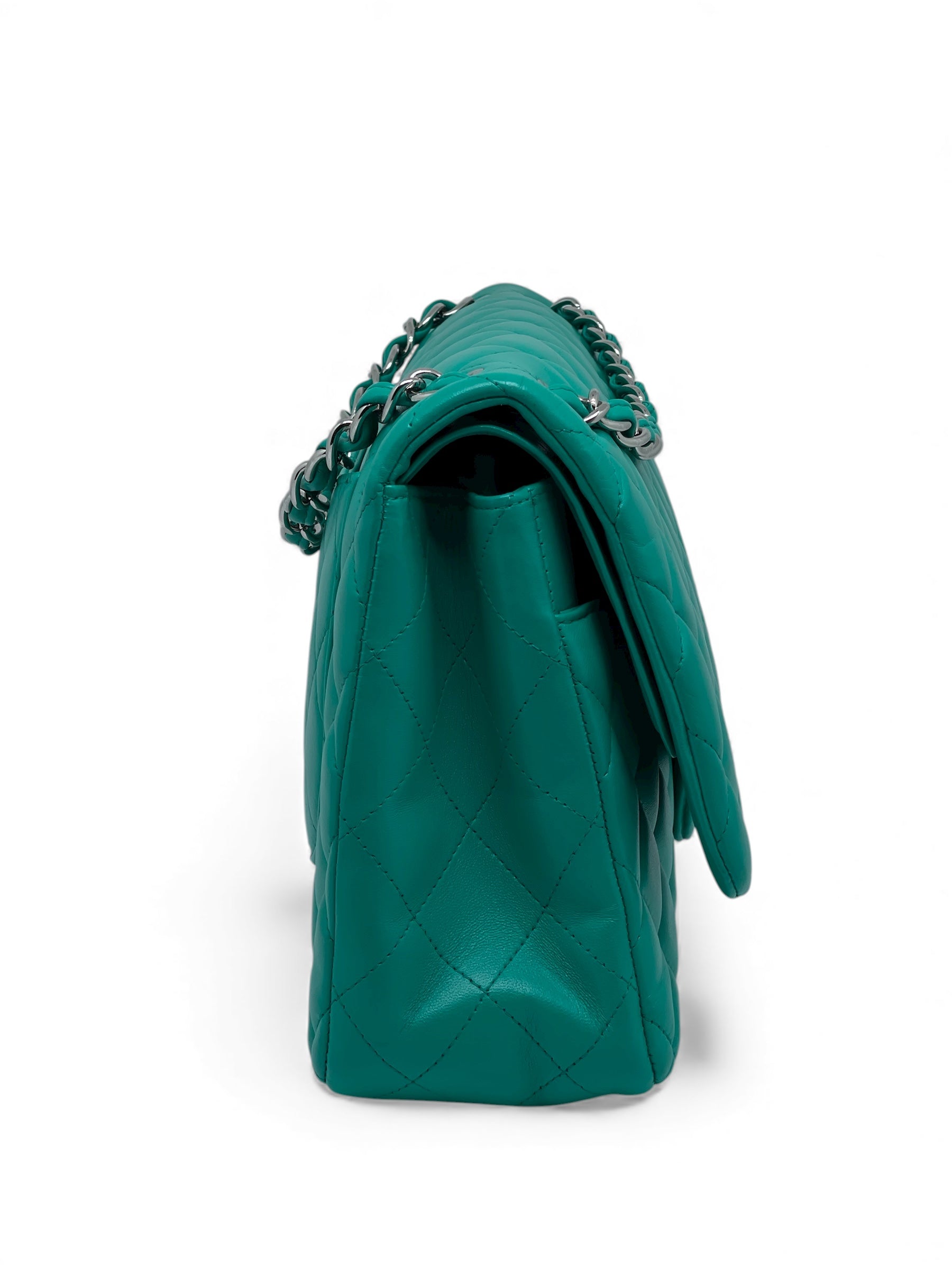 Chanel - Jumbo-Tasche smaragdgrün