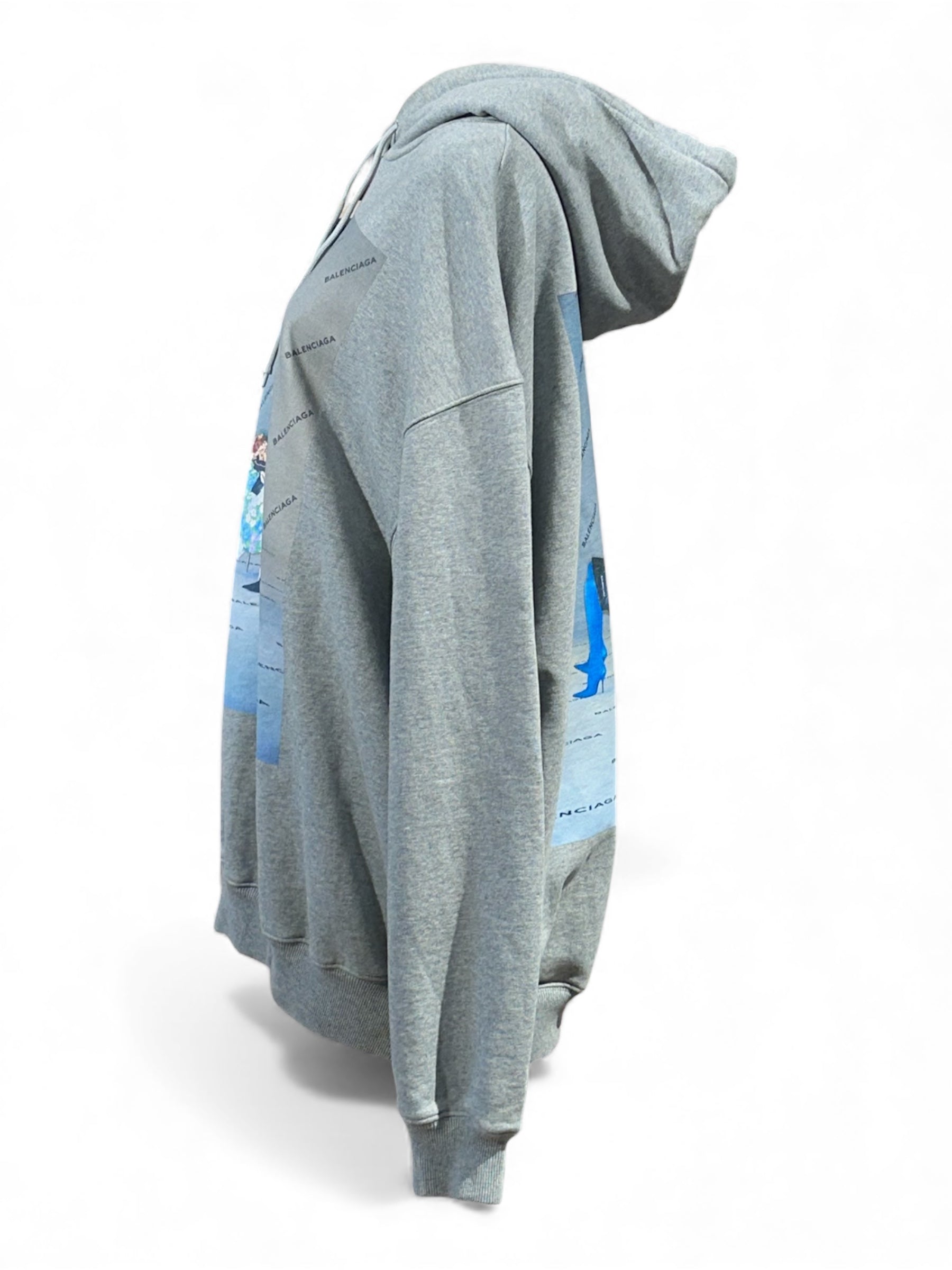 Balenciaga - Grauer Kapuzenpullover mit Aufdruck T38