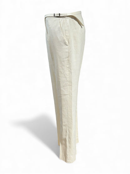 Hermès - Pantalon de tailleur beige T34