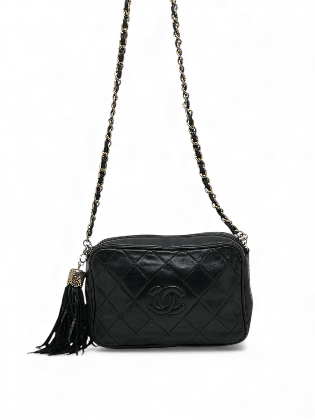 Chanel - Sac à main Caméra en cuir noir