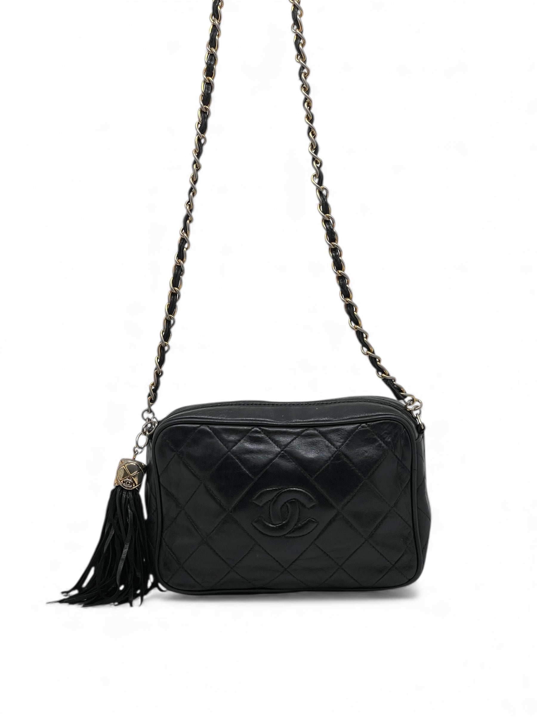 Chanel - Borsa a mano Camera in pelle nera