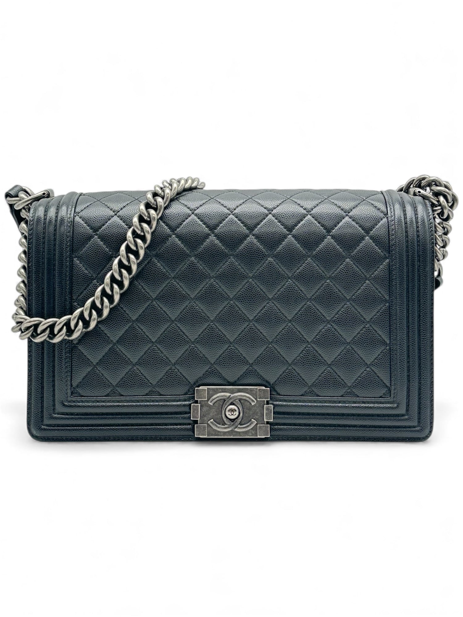 Chanel - Tasche Boy aus schwarzem Kaviarleder
