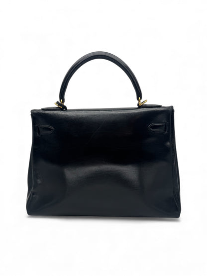 Hermès - Sac Kelly 32 noir box vintage