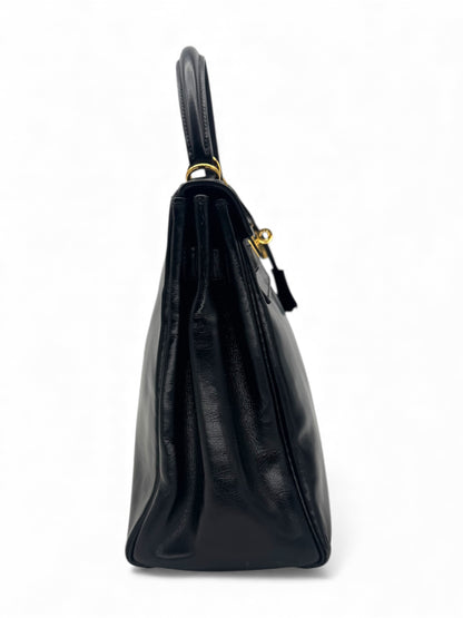 Hermès - Sac Kelly 32 noir box vintage