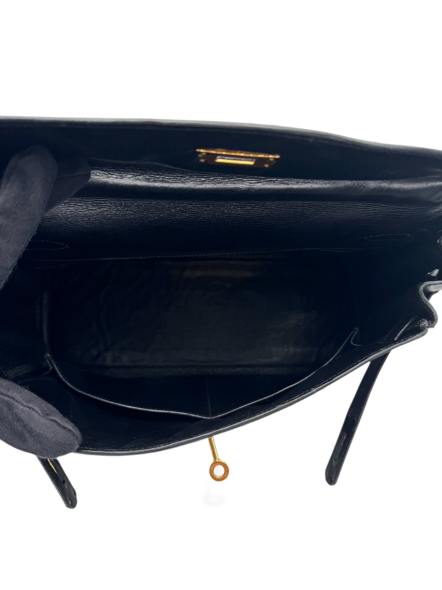 Hermès - Sac Kelly 32 noir box vintage