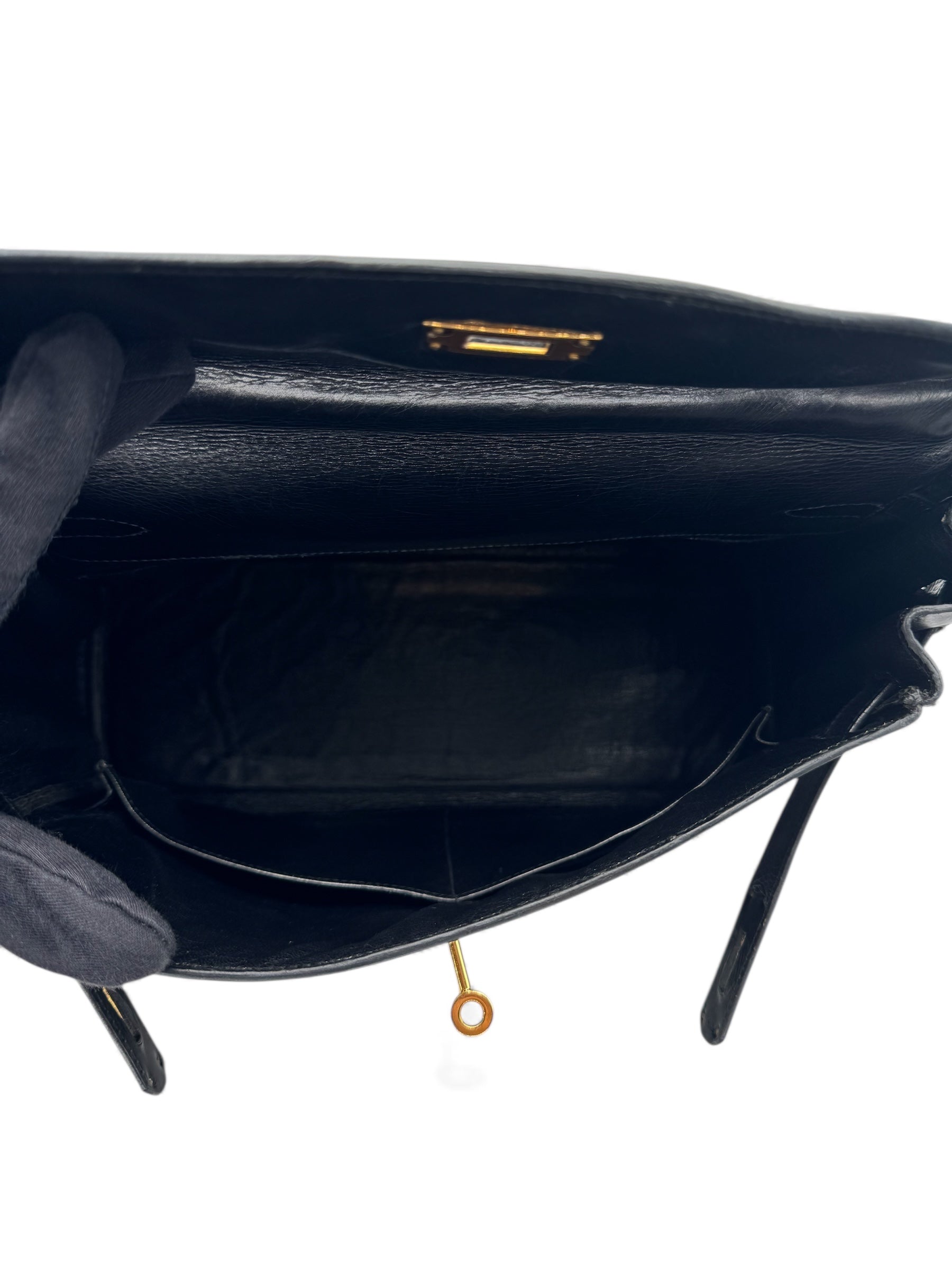 Hermès - Sac Kelly 32 noir box vintage