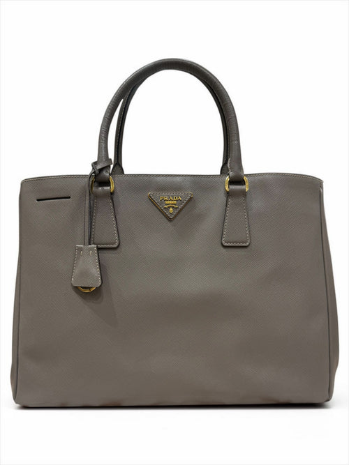 Prada - Borsa Galleria GM in pelle Saffiano grigio tortora