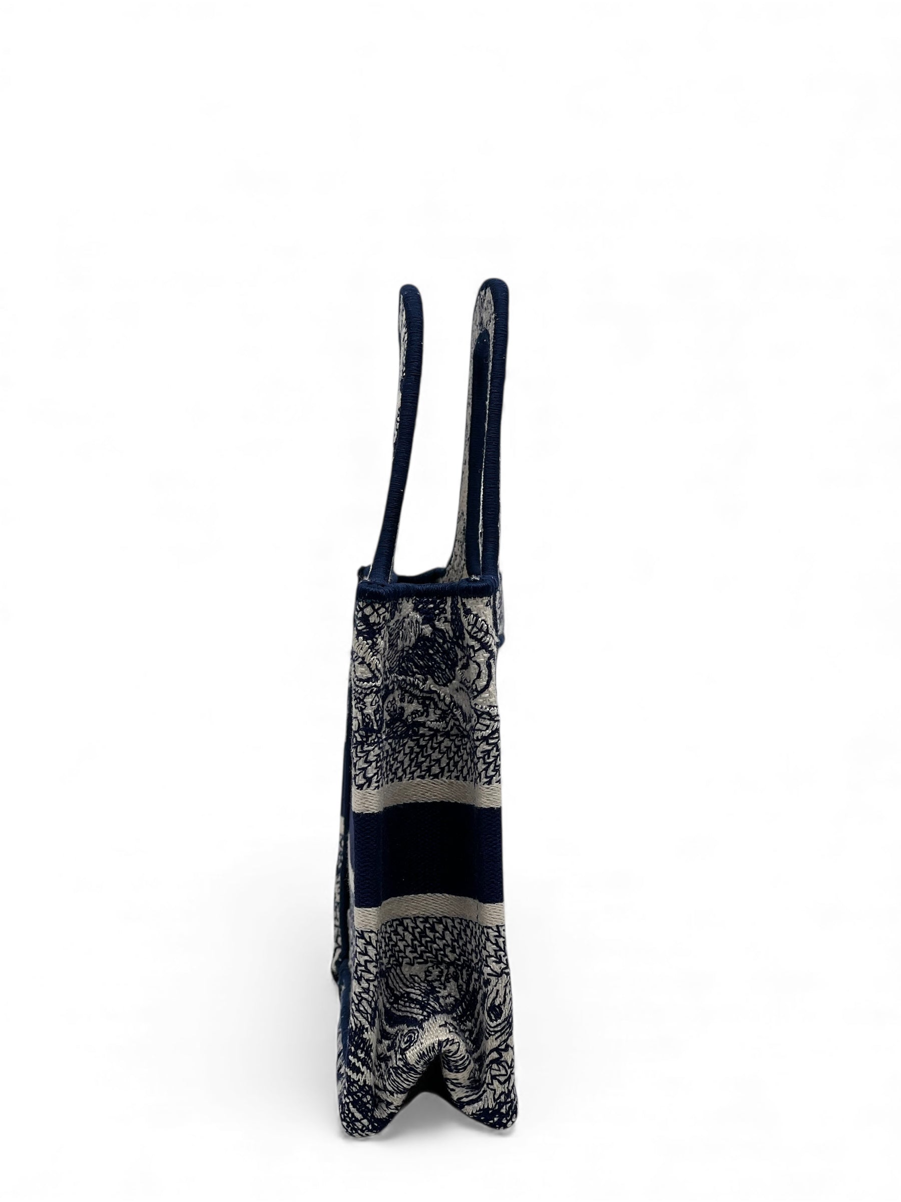 Christian Dior - Sac Mini Book Tote en toile Beige /Bleu