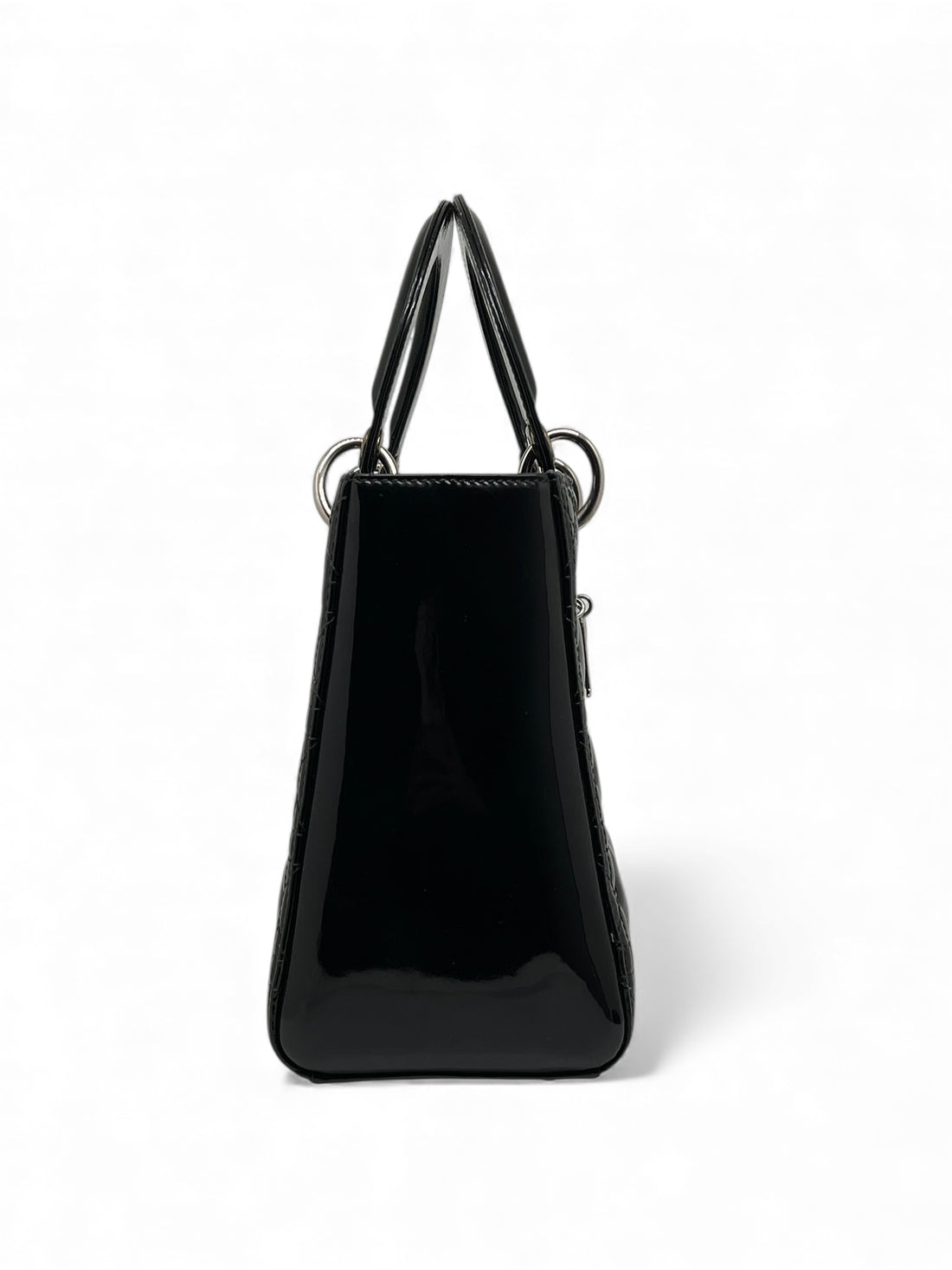 Christian Dior - Sac à main Lady Dior vernis avec bandoulière