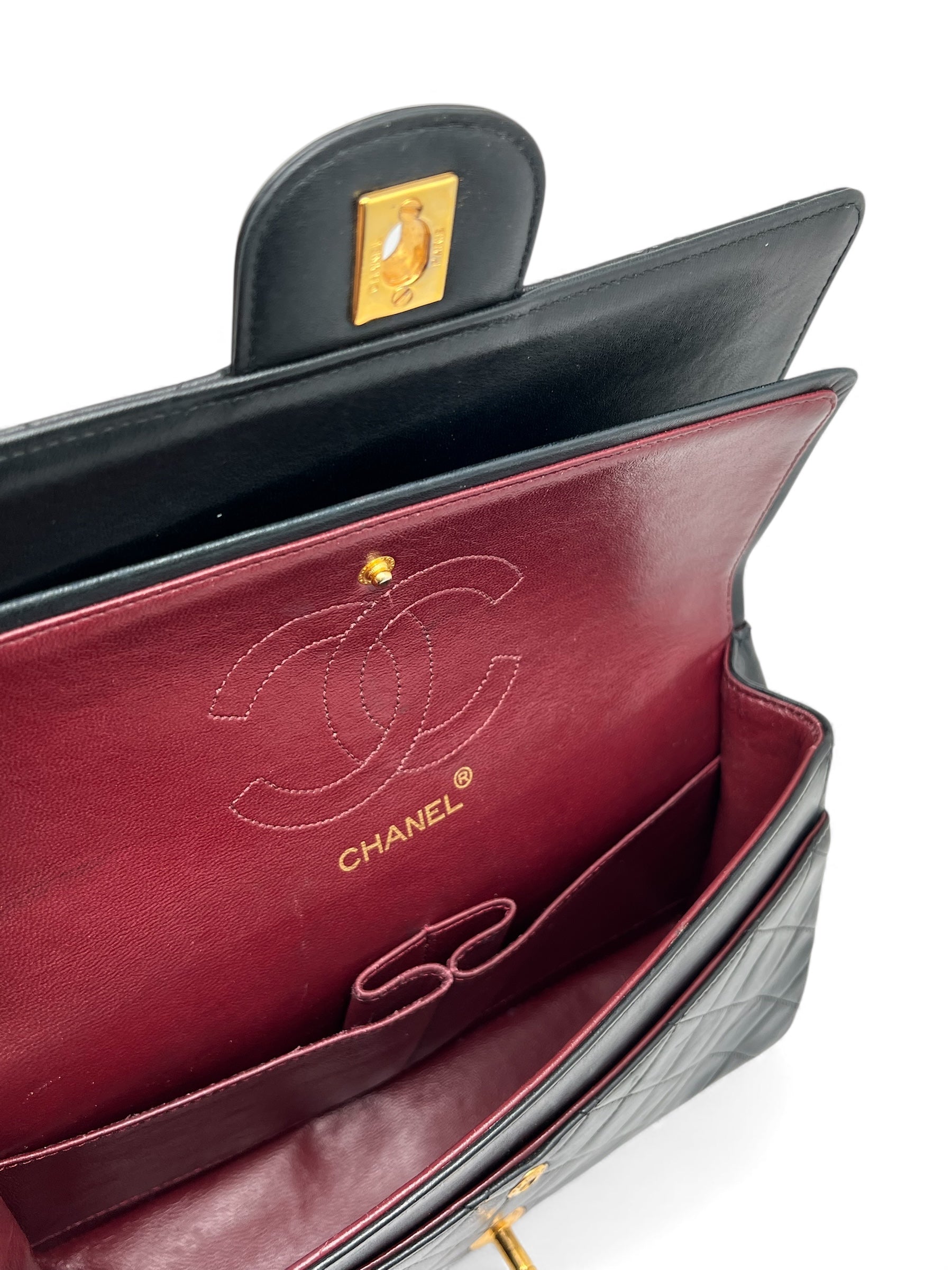 Chanel - Tasche Zeitlos 25 doppelte Klappe schwarz