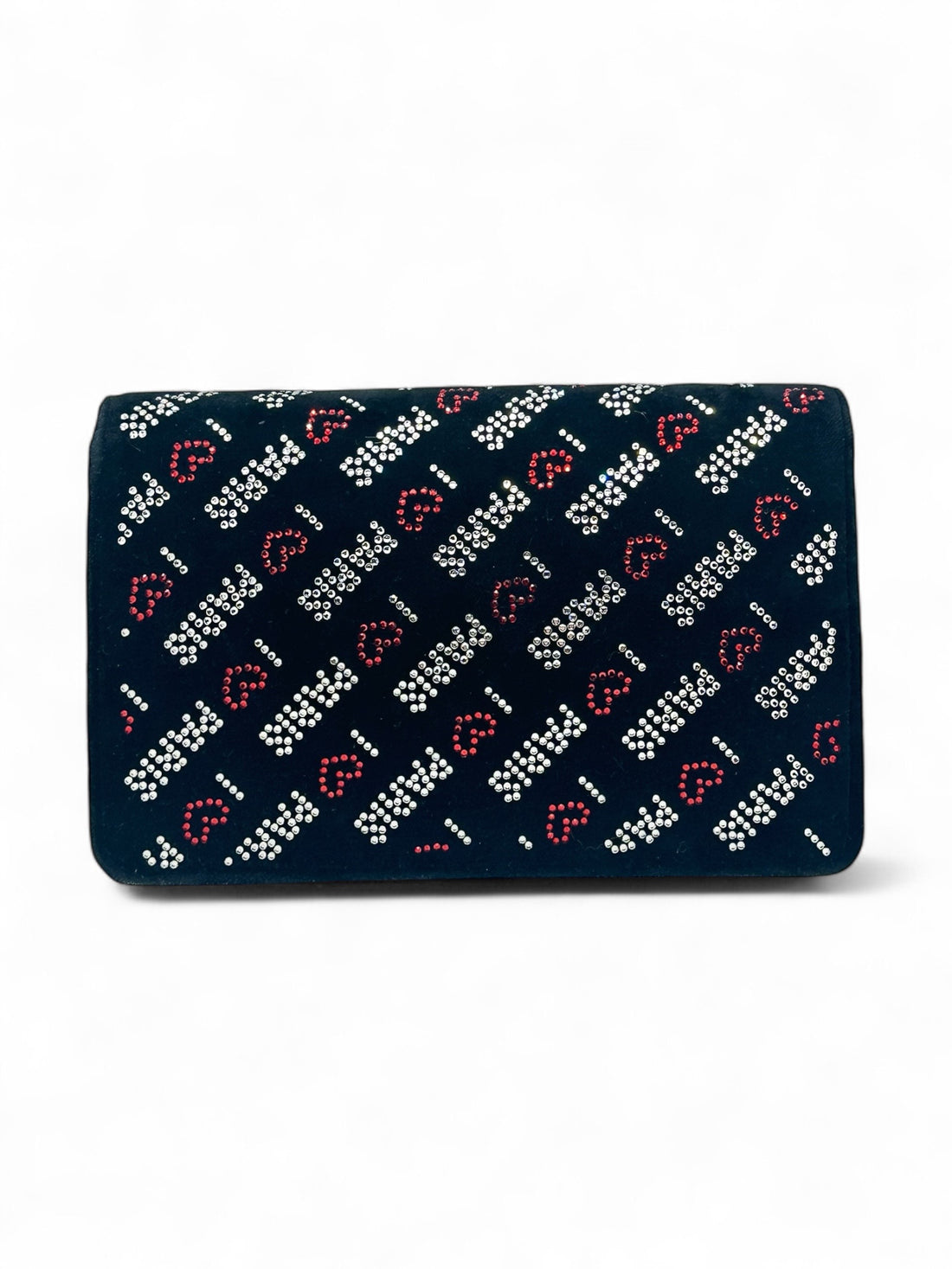 Balenciaga - Sac Crystal velvet Wallet On Chain noir