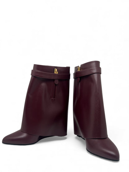 Givenchy - Boots en cuir Shark Bordeaux T40
