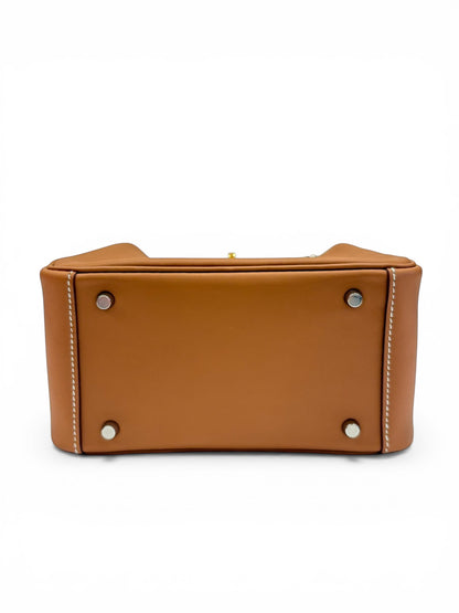 Hermès Mini Lindy Cuir Box Gold | Les Folies d’Eugénie