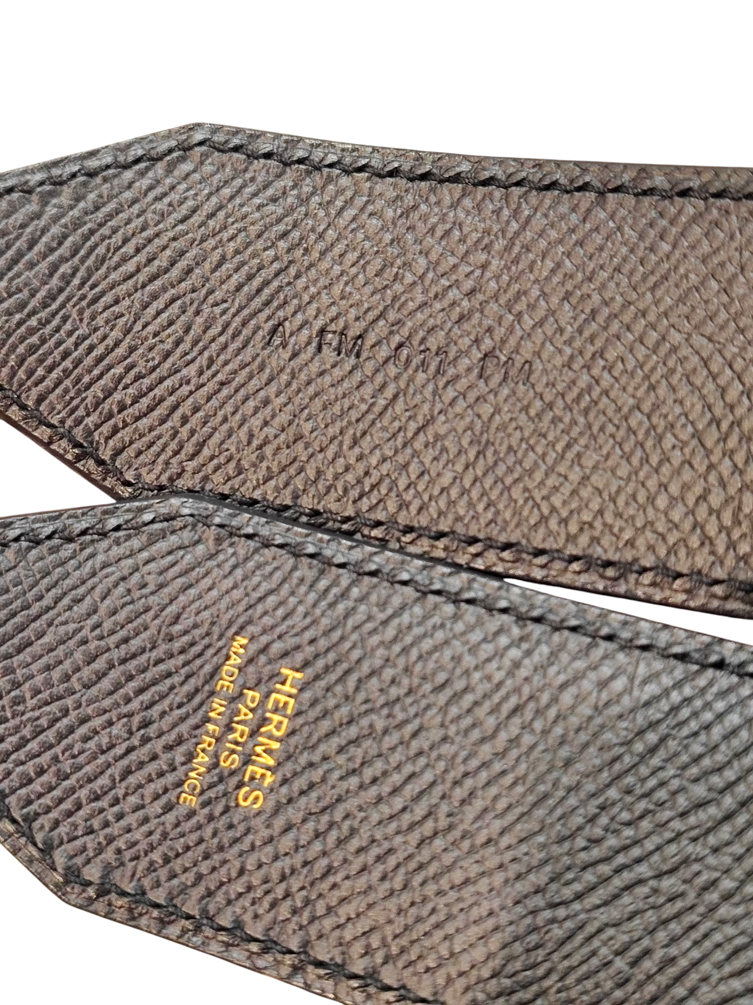 Hermès - Bandoulière Epsom noire rayée