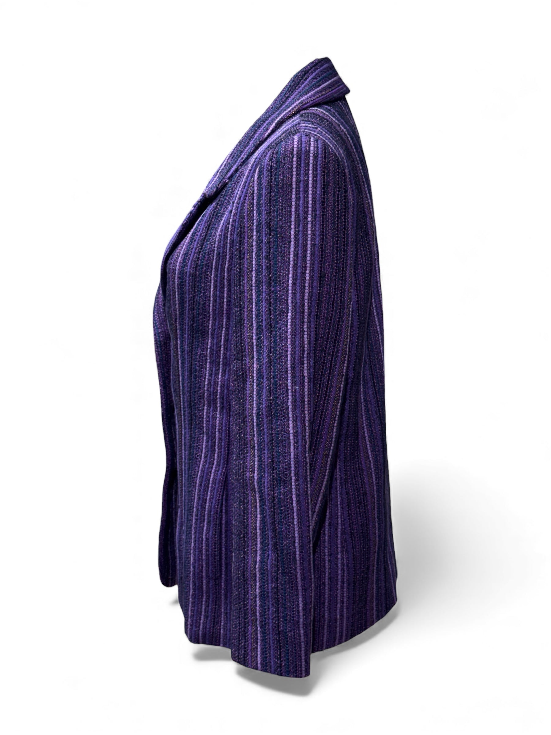 Chanel - Jacke aus violett meliertem Tweed Größe 38