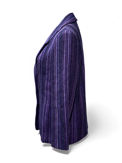Chanel - Veste en tweed violette melangé T38