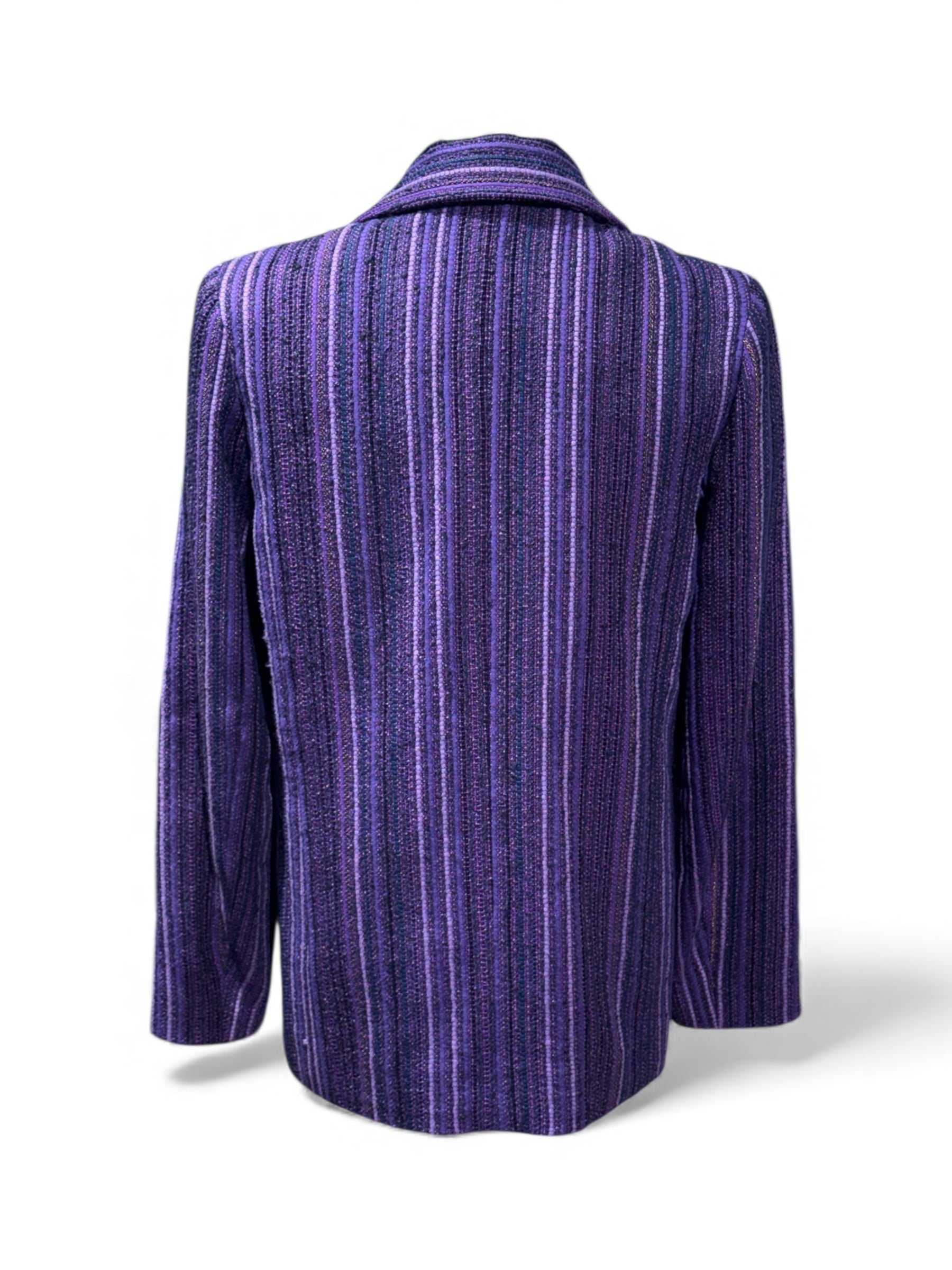 Chanel - Jacke aus violett meliertem Tweed Größe 38