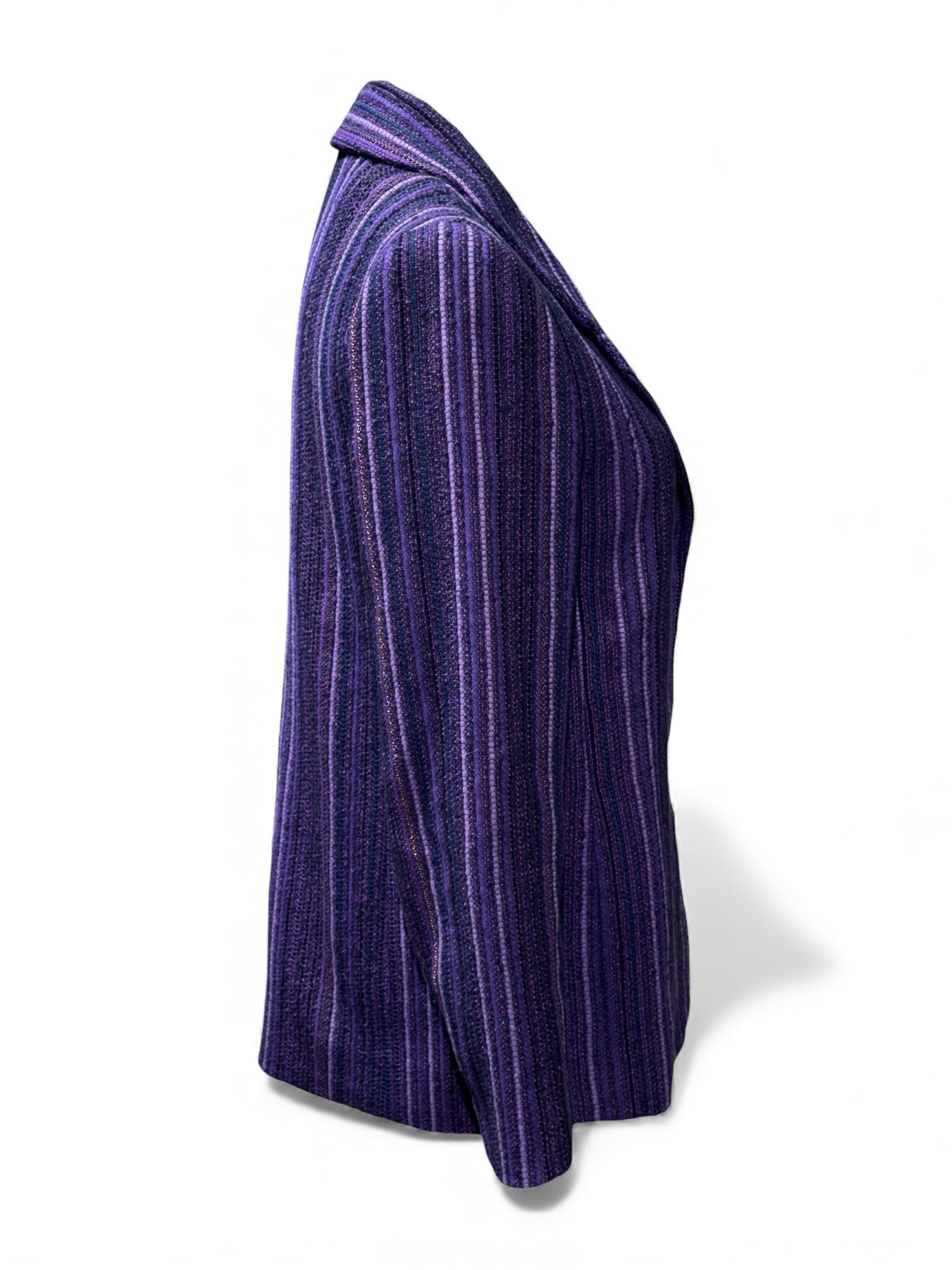 Chanel - Jacke aus violett meliertem Tweed Größe 38