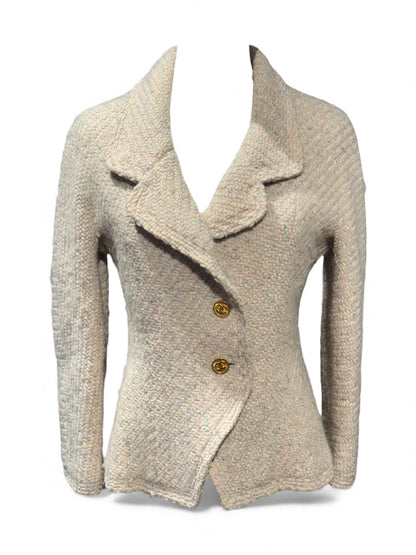 Chanel - Veste en tweed beige T36