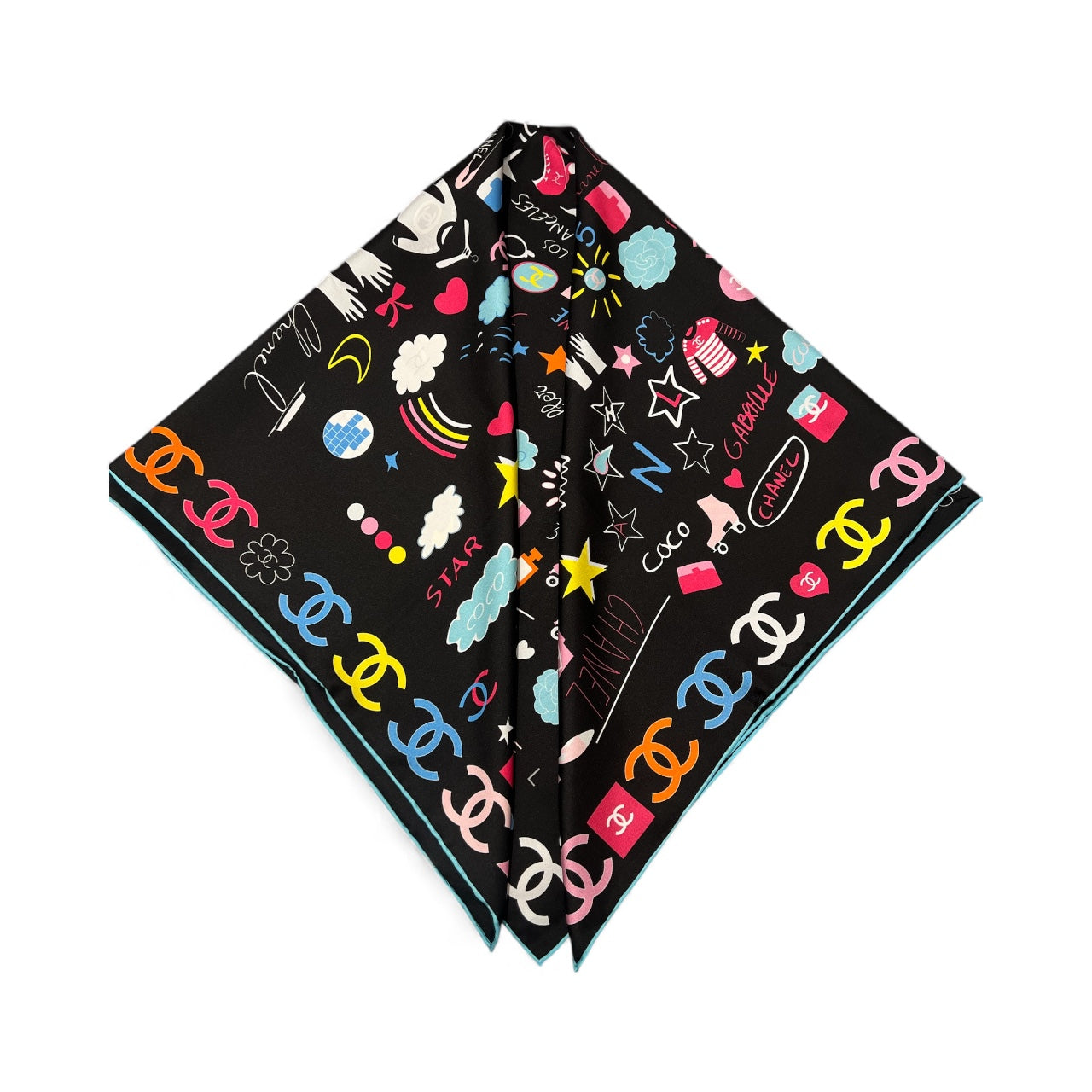Chanel - Carré CC Disco Roller Los Angeles mehrfarbig