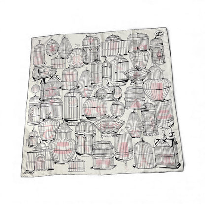 Chanel - Carré Cages à oiseaux Rose/Noir