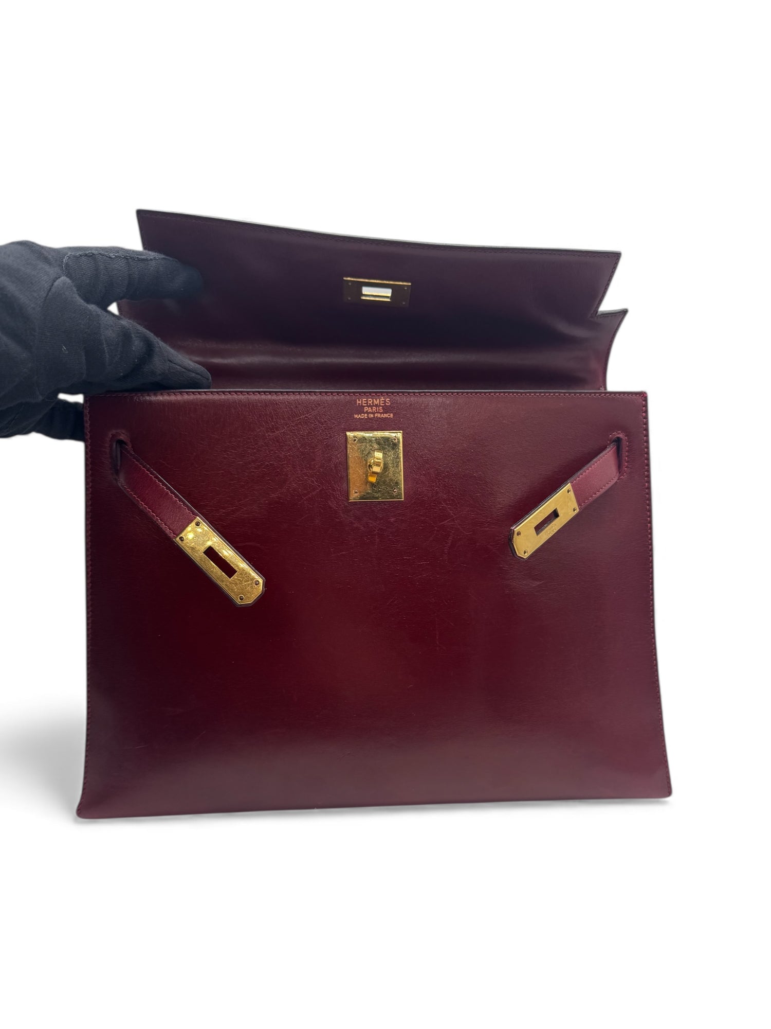 Hermès - Sac Kelly 32 Box Rouge H