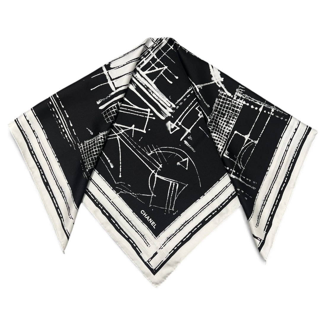 Chanel - Carré dessin Noir/Blanc